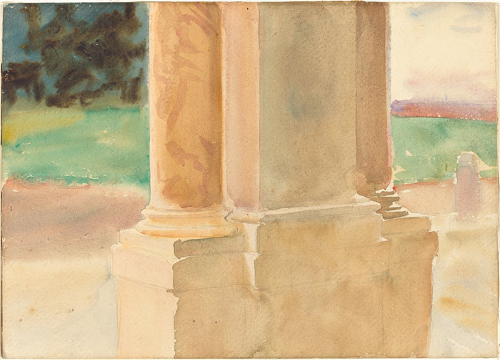 约翰·辛格·萨金特 (John Singer Sargent,美国画家)作品-弗拉斯卡蒂,《建筑研究》(1907)