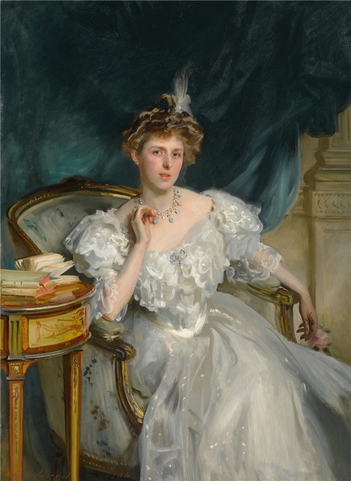 约翰·辛格·萨金特 (John Singer Sargent，美国画家)作品-威廉·乔治·拉斐尔夫人 (1906)