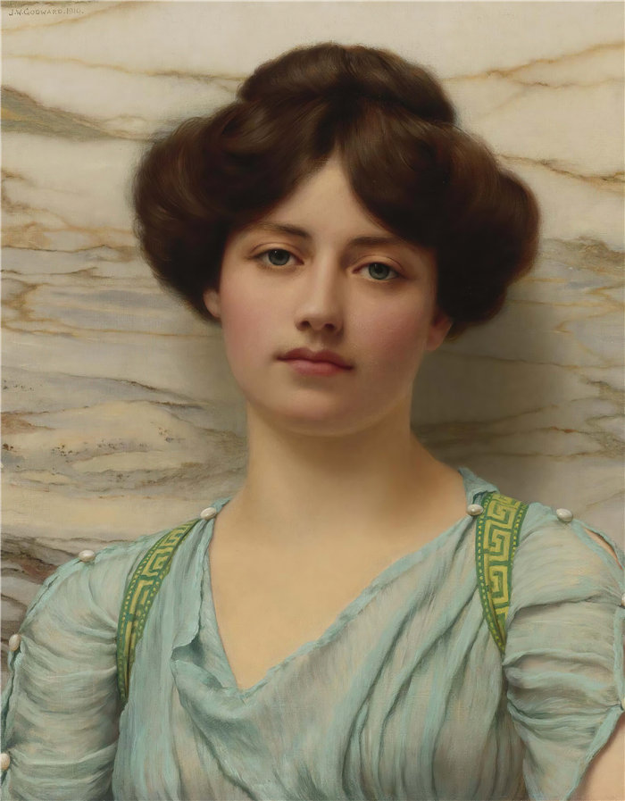 约翰·威廉·戈德沃德（John William Godward，英国画家）- 嘉琳娜 (1910)