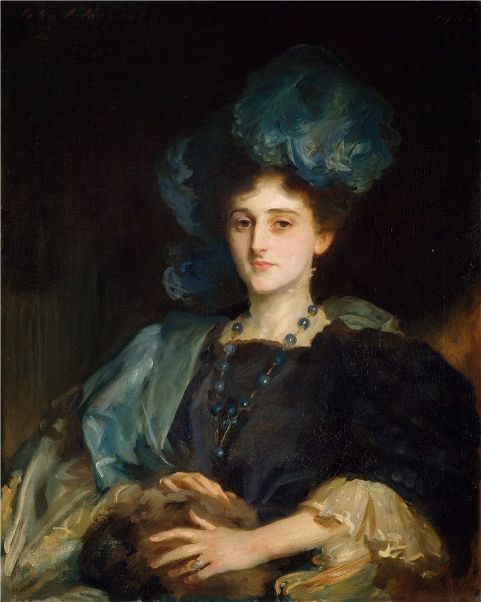 约翰·辛格·萨金特 (John Singer Sargent，美国画家)作品-凯瑟琳·伊丽莎白·刘易斯小姐的肖像 (1906)