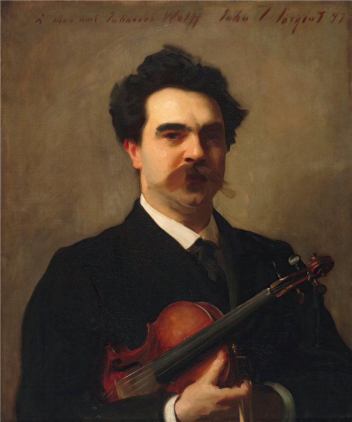 约翰·辛格·萨金特 (John Singer Sargent,美国画家)作品-约翰内斯·沃尔夫 (1861–1931),荷兰小提琴家 (1897)
