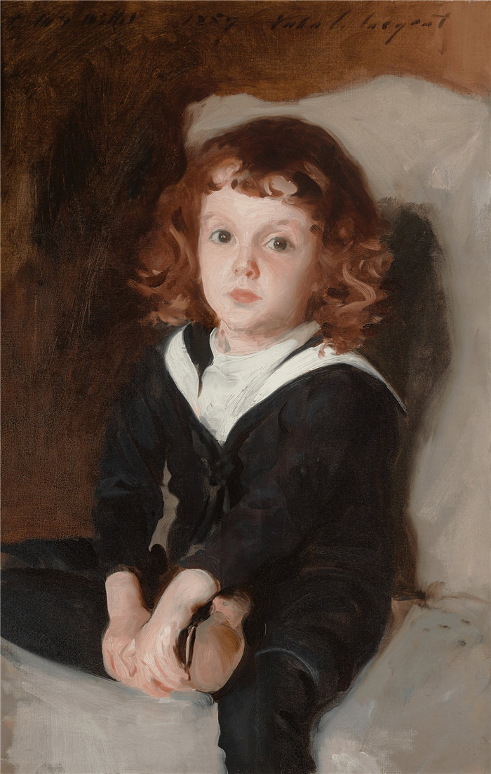 约翰·辛格·萨金特 (John Singer Sargent，美国画家)作品-劳伦斯·米勒的肖像（1887 年）