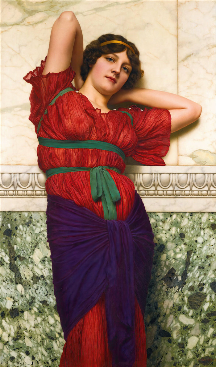约翰·威廉·戈德沃德(John William Godward,英国画家)- 沉思 (1922)