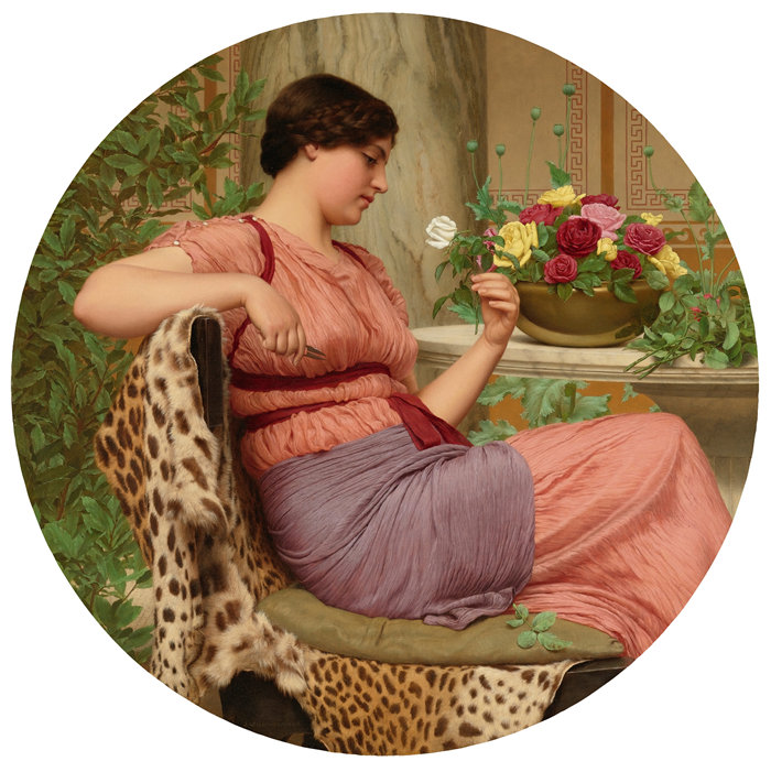 约翰·威廉·戈德沃德（John William Godward，英国画家）- 玫瑰的时代 (1916)