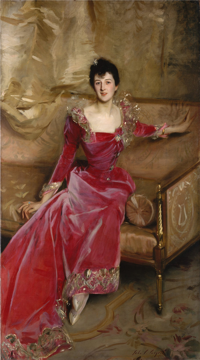 约翰·辛格·萨金特 (John Singer Sargent，美国画家)作品-休·哈默斯利夫人 (1892-1893)