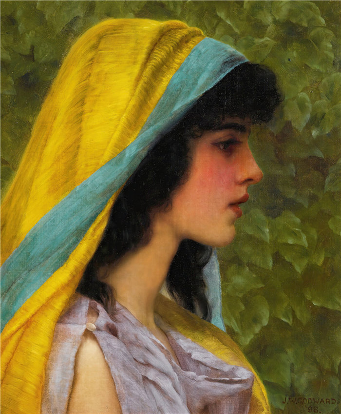 约翰·威廉·戈德沃德（John William Godward，英国画家）- 梅丽莎 (1898)