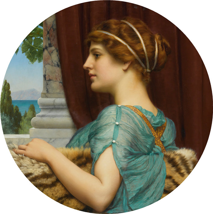 约翰·威廉·戈德沃德（John William Godward，英国画家）- 庞贝夫人 (1904)