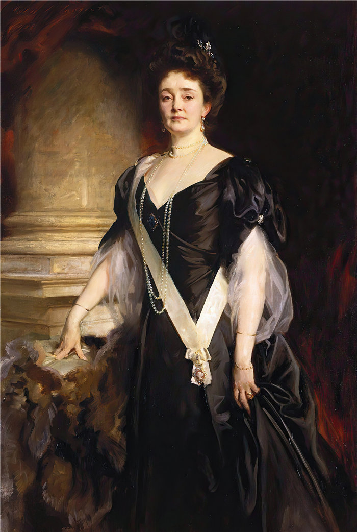 约翰·辛格·萨金特 (John Singer Sargent，美国画家)作品-康诺特公爵夫人路易丝·玛格丽特 (1860–1917)，原名普鲁士公主。(1908)
