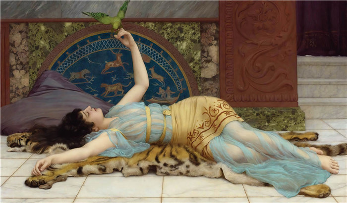 约翰·威廉·戈德沃德（John William Godward，英国画家）- 甜蜜远年 (1897)