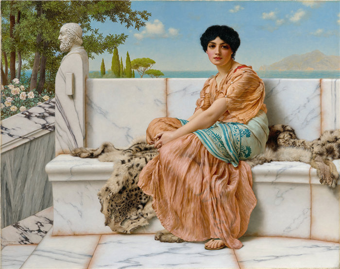 约翰·威廉·戈德沃德（John William Godward，英国画家）- 遐想 (1904)