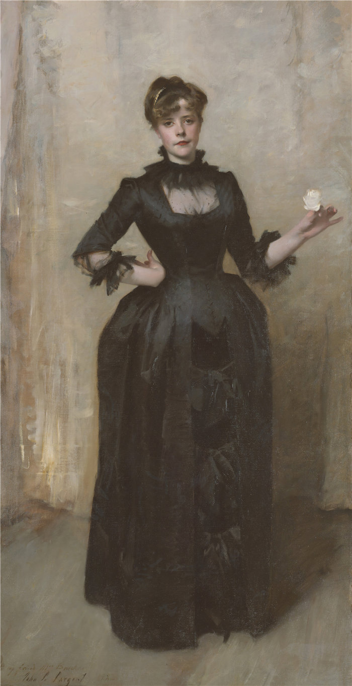 约翰·辛格·萨金特 (John Singer Sargent，美国画家)作品-玫瑰夫人 (Charlotte Louise Burckhardt) (1882)