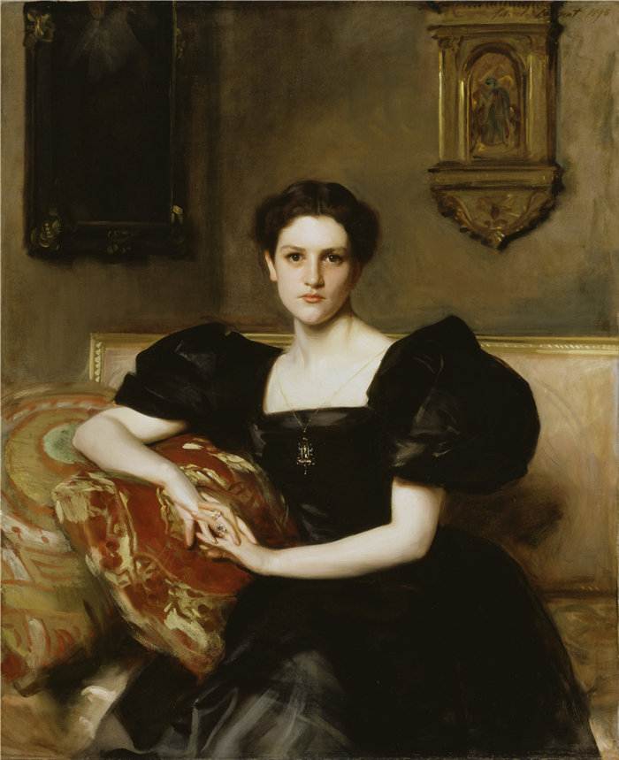 约翰·辛格·萨金特 (John Singer Sargent，美国画家)作品-伊丽莎白·温思罗普·钱勒（约翰·杰·查普曼夫人）