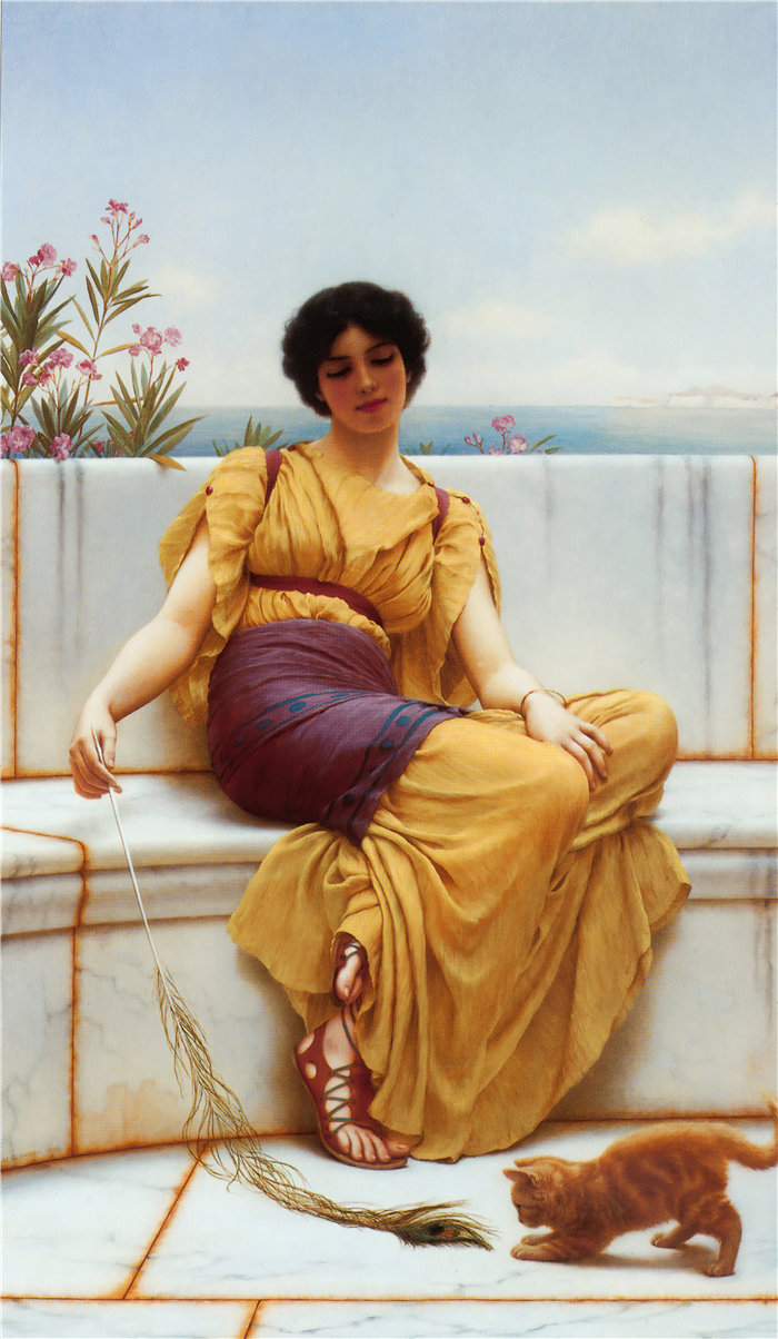 约翰·威廉·戈德沃德（John William Godward，英国画家）- 无所事事 (1900)
