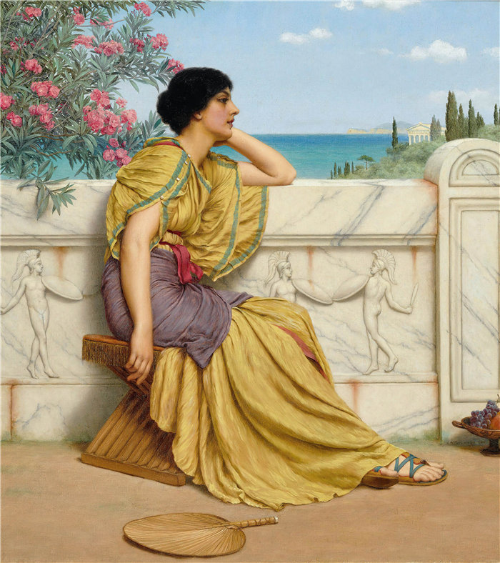 约翰·威廉·戈德沃德（John William Godward，英国画家）- 闲暇时间（1905）