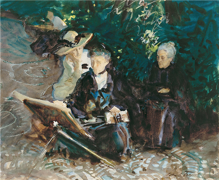 约翰·辛格·萨金特 (John Singer Sargent，美国画家)作品-在赫内拉利费 (1912)