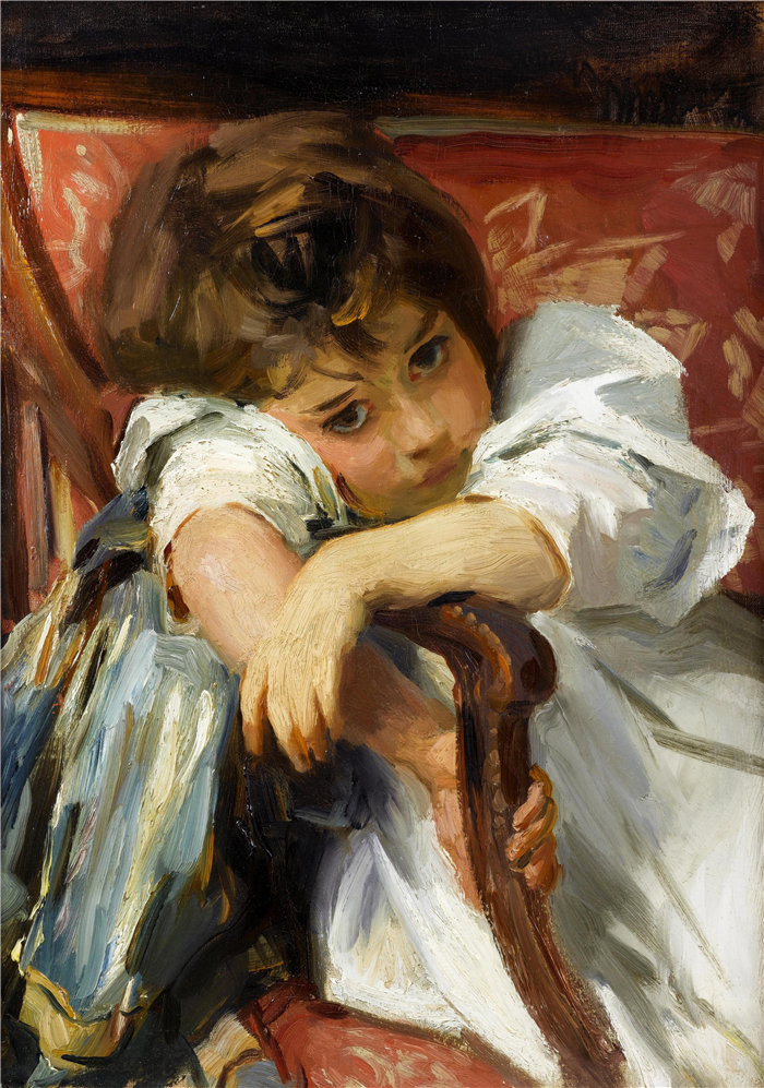 约翰·辛格·萨金特 (John Singer Sargent，美国画家)作品-一个孩子的肖像