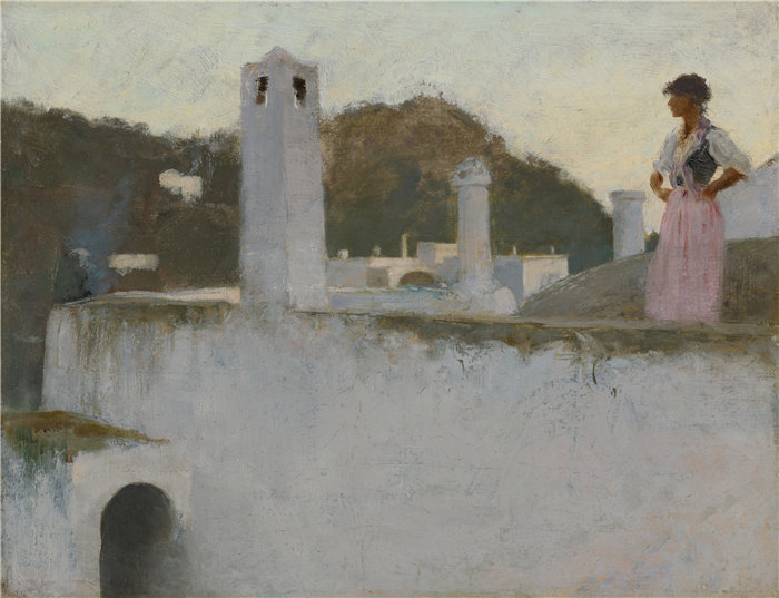 约翰·辛格·萨金特 (John Singer Sargent,美国画家)作品-卡普里岛景色(约 1878 年)