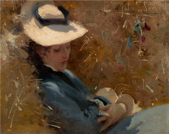 约翰·辛格·萨金特 (John Singer Sargent，美国画家)作品-休息 (C. 1875)