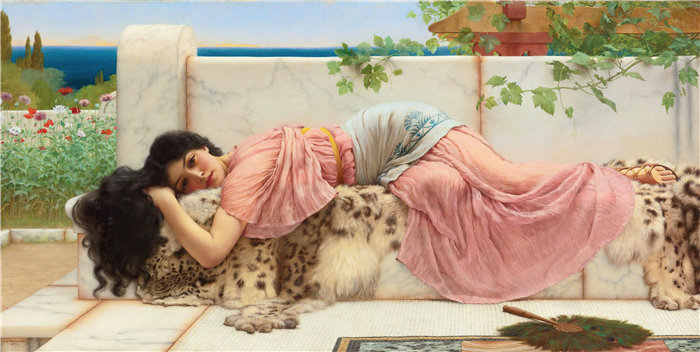 约翰·威廉·戈德沃德（John William Godward，英国画家）- 当心还年轻 (1902)