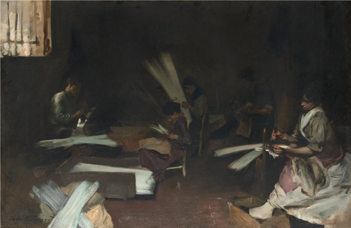 约翰·辛格·萨金特 (John Singer Sargent，美国画家)作品-威尼斯玻璃工人（1880-82）