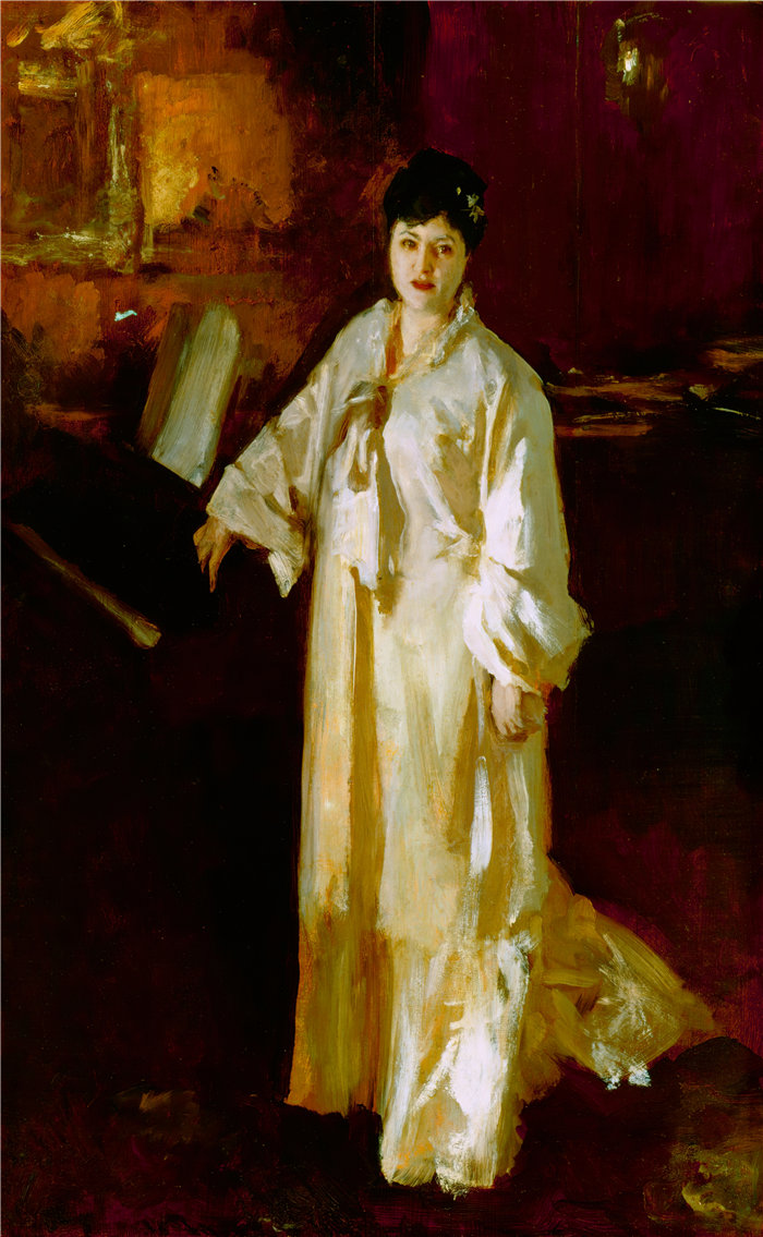 约翰·辛格·萨金特 (John Singer Sargent，美国画家)作品-朱迪思·戈蒂埃 (Judith Gautier)（约 1885 年）