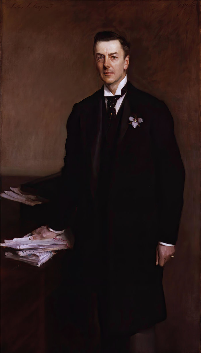 约翰·辛格·萨金特 (John Singer Sargent，美国画家)作品-约瑟夫 ('乔') 张伯伦 (1896)