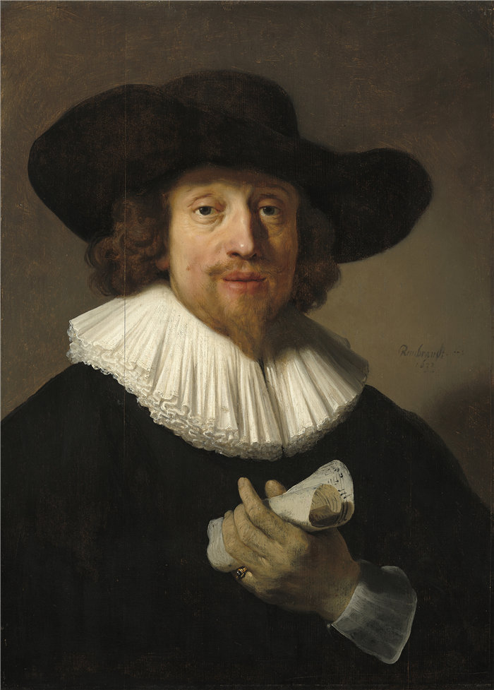 伦勃朗·范·瑞恩  (Rembrandt van Rijn，荷兰 ) 作品 - 拿着乐谱的人 (1633)