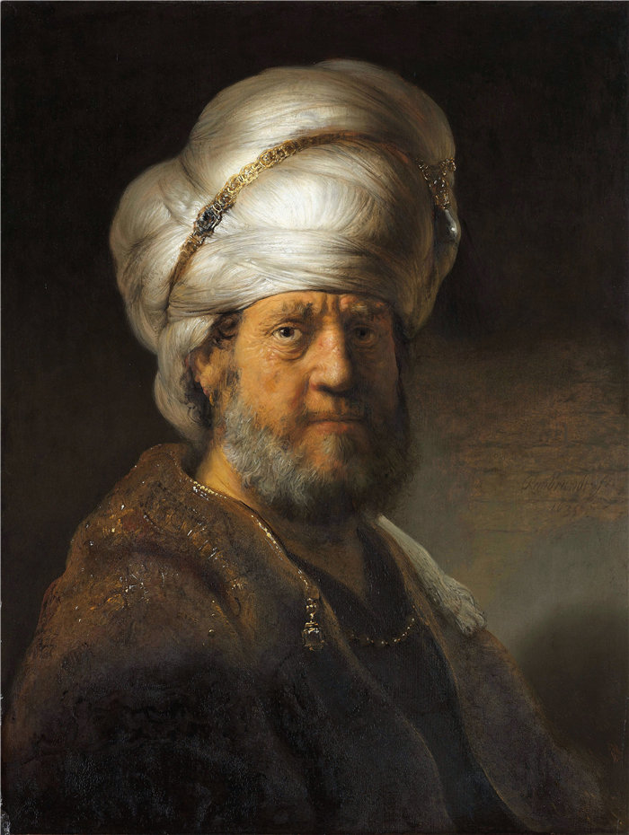 伦勃朗·范·瑞恩  (Rembrandt van Rijn) 作品 - 穿东方服饰的男人 (1635)