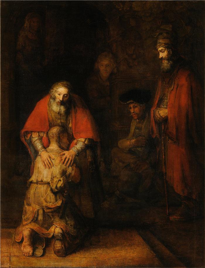 伦勃朗·范·瑞恩  (Rembrandt van Rijn，荷兰 ) 作品 - 浪子归来 (1668)