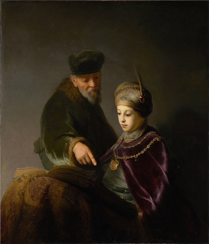 伦勃朗·范·瑞恩 (Rembrandt van Rijn,荷兰 ) 作品 - 一位青年学者和他的导师(约 1629-1630 年)