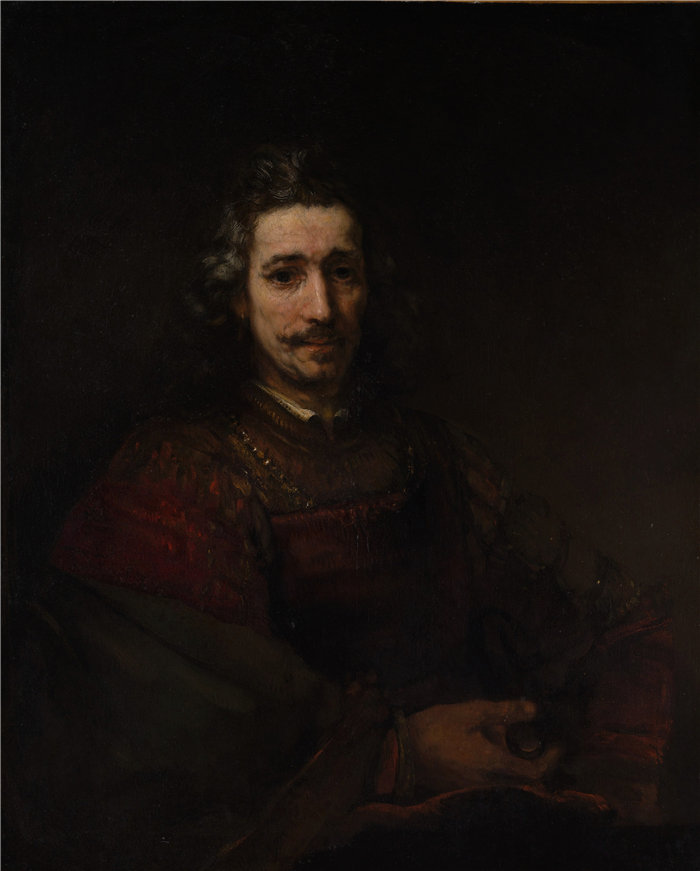 伦勃朗·范·瑞恩  (Rembrandt van Rijn，荷兰 ) 作品 - 带放大镜的人（1660 年代初期）