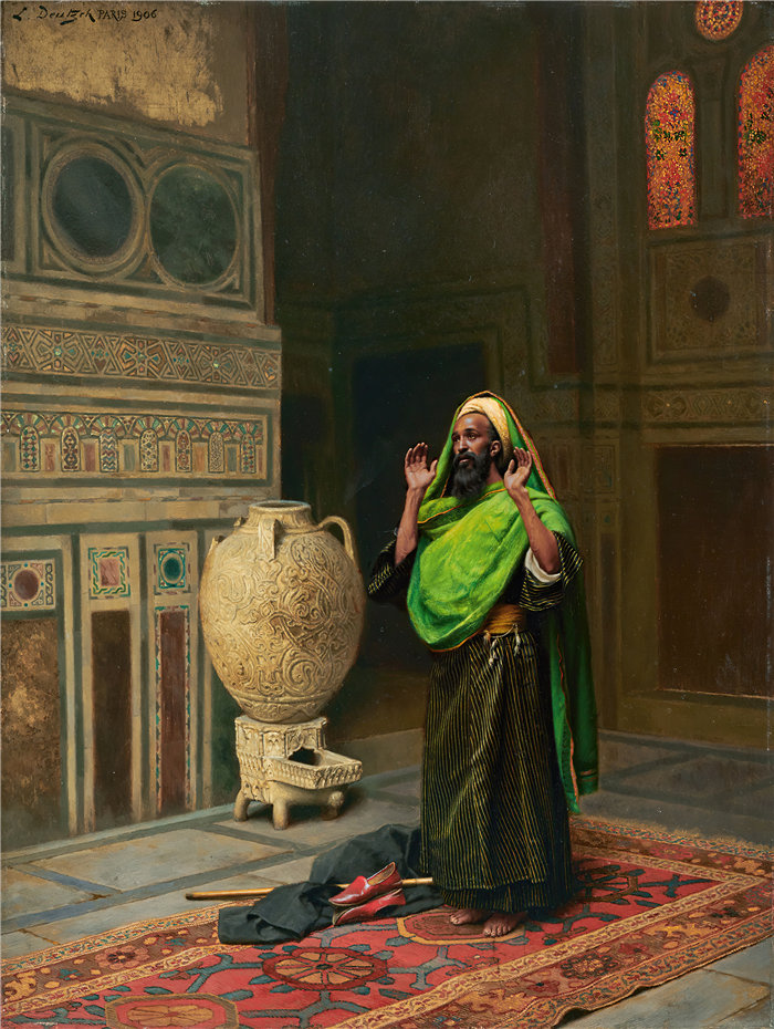 路德维希·多伊奇(Ludwig Deutsch 奥地利画家)作品 -晨祷 (1906)高清作品下载