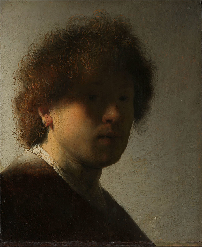 伦勃朗·范·瑞恩 (Rembrandt van Rijn,荷兰 ) 作品 - 自画像,伦勃朗·范·莱恩(约 1628 年)