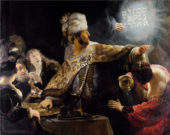伦勃朗·范·瑞恩  (Rembrandt van Rijn) 作品 - 伯沙撒的盛宴（从 1634 年到 1639 年）
