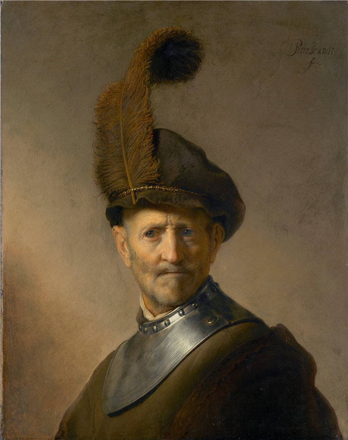 伦勃朗·范·瑞恩 (Rembrandt van Rijn,荷兰 ) 作品 - 一位身着军装的老人 (1630–1631)