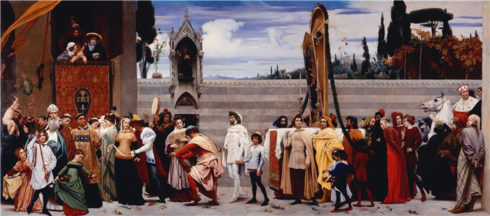 弗雷德里克·莱顿(Frederick Leighton)作品 - Cimabue 的麦当娜(1853-55 年)