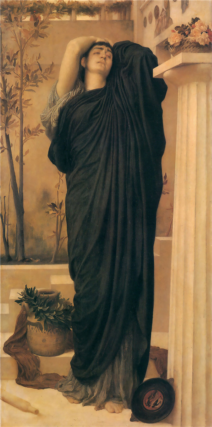 弗雷德里克·莱顿(Frederick Leighton)作品 - 阿伽门农墓中的伊莱克特拉 (1868-1869)