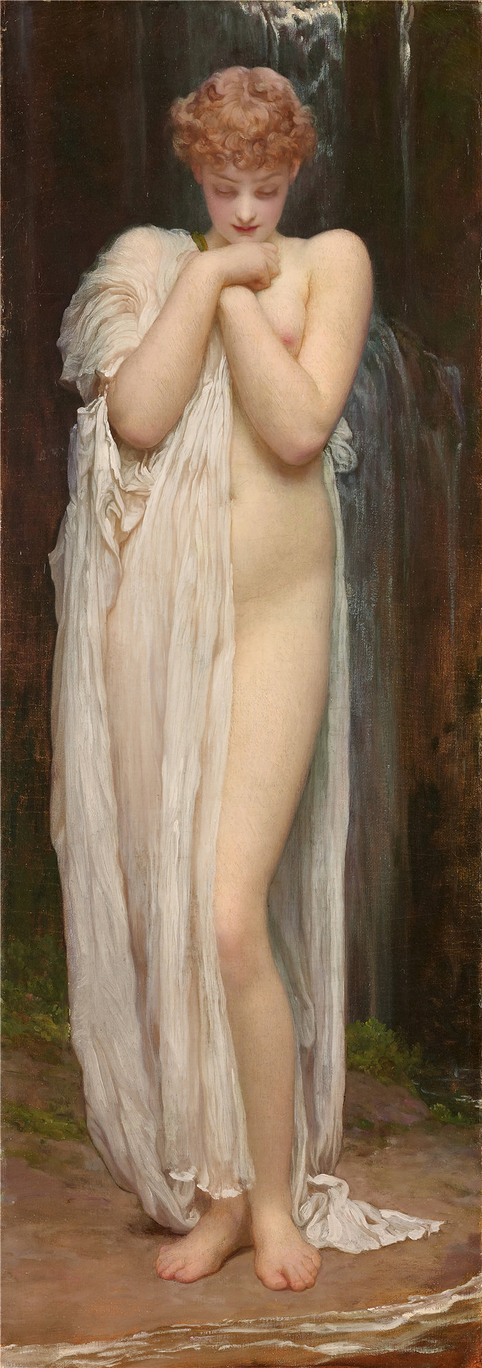 弗雷德里克·莱顿(Frederick Leighton)作品 - Crenaia，达格的若虫 (1880)