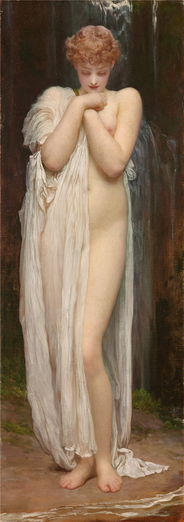 弗雷德里克·莱顿(Frederick Leighton)作品 - Crenaia,达格的若虫 (1880)