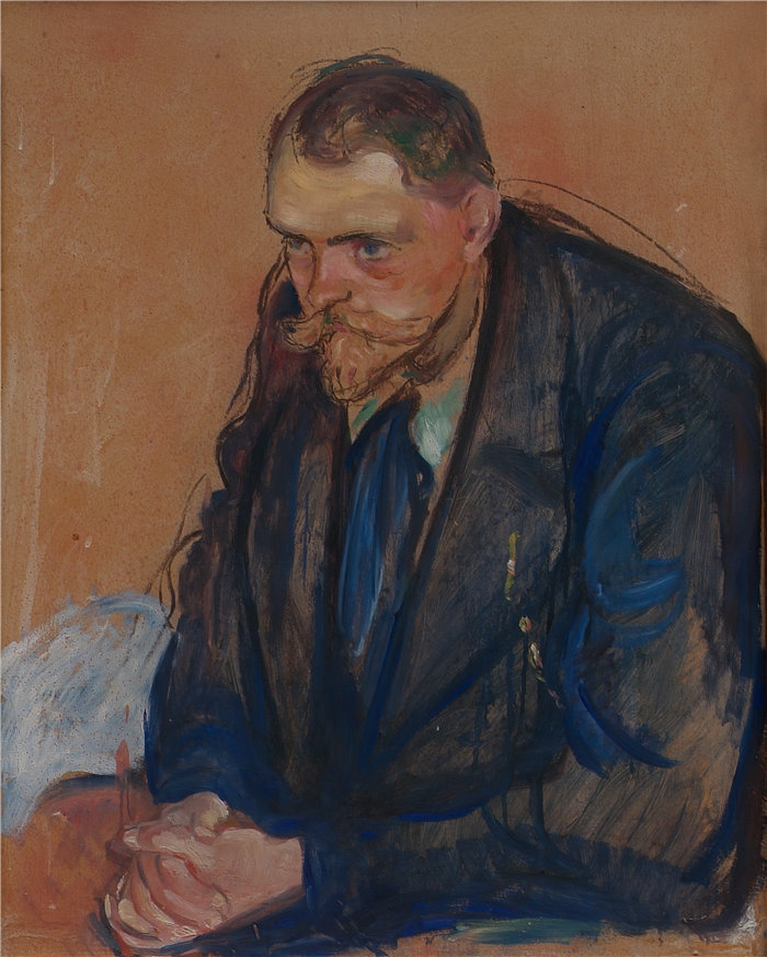 爱德华·蒙克（Edvard Munch）作品 - Helge Bäckström 的肖像（1894 年）