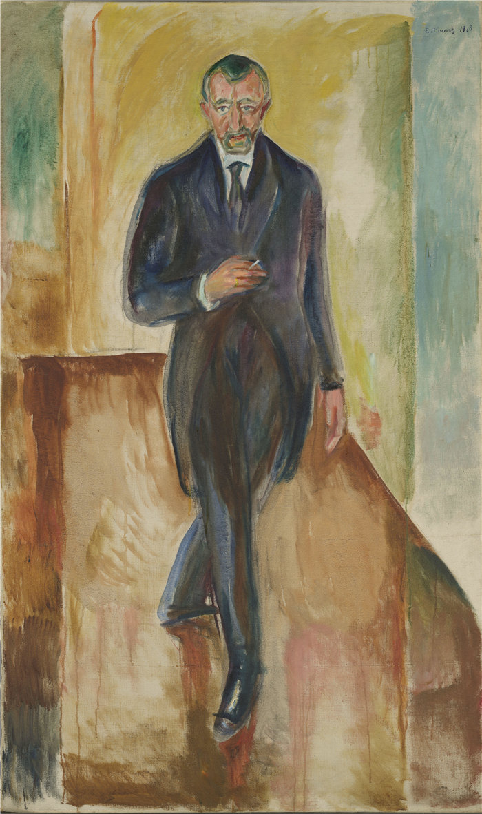爱德华·蒙克（Edvard Munch）作品 - Thorvald Løchen (1918)