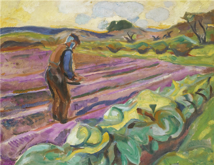 爱德华·蒙克(Edvard Munch)作品 - Såmannen (The Sower) (1913)