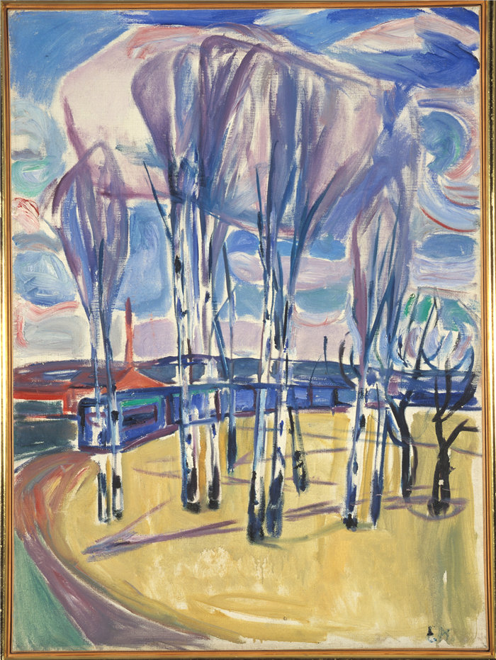 爱德华·蒙克(Edvard Munch)作品 - Skøyen 的电车环线(1920-30)