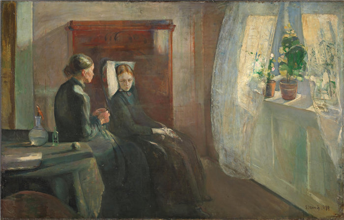 爱德华·蒙克（Edvard Munch）作品 - 春天 (1889)