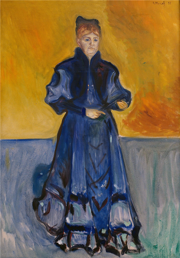 爱德华·蒙克（Edvard Munch）作品 - Förster-Nietzsche 夫人的肖像 (1905)