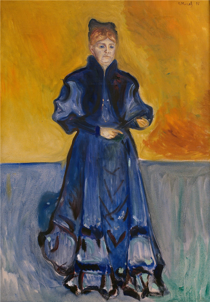爱德华·蒙克(Edvard Munch)作品 - Förster-Nietzsche 夫人的肖像 (1905)