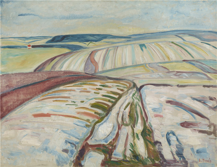 爱德华·蒙克（Edvard Munch）作品 - 冬天。埃尔格斯堡 (1906)