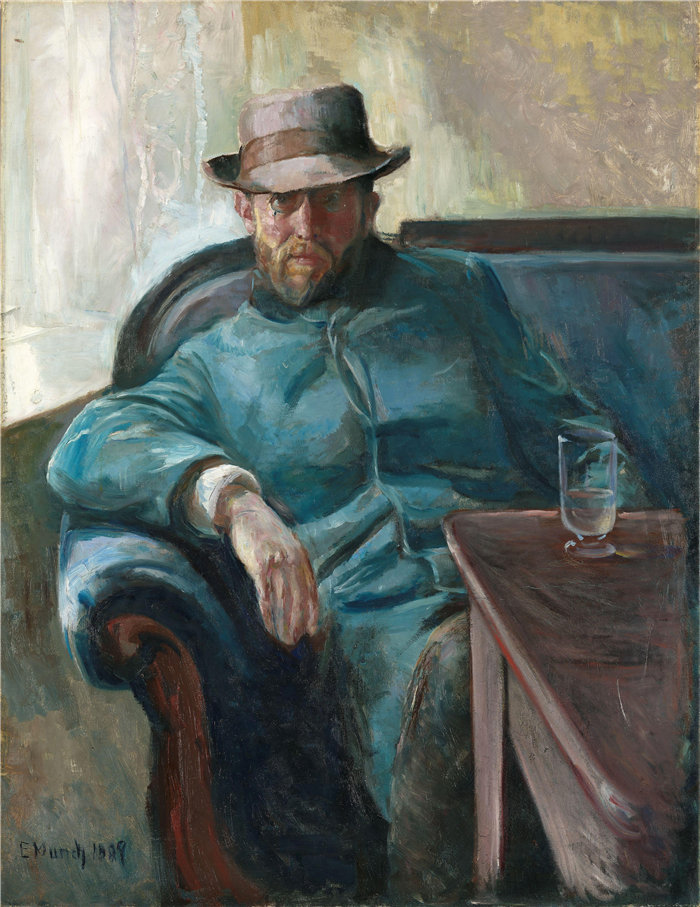 爱德华·蒙克（Edvard Munch）作品 - 汉斯·耶格 (1889)