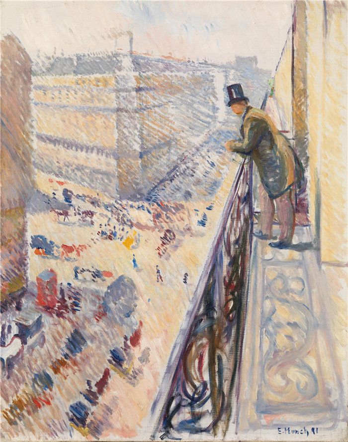 爱德华·蒙克（Edvard Munch）作品 - 拉斐特街 (1891)