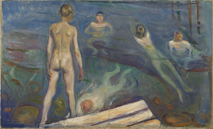 爱德华·蒙克（Edvard Munch）作品 - 沐浴男孩